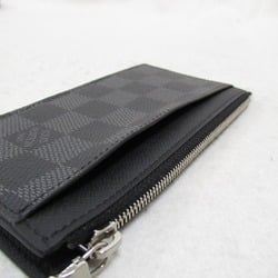 LOUIS VUITTON coin card holder coin purse Black Damier graphite PVC coated canvas N64038