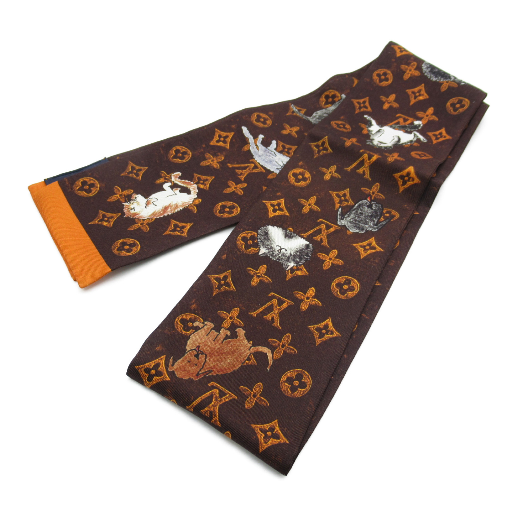 LOUIS VUITTON Bando Scalf Brown Mulch color silk MP2268