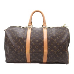 LOUIS VUITTON Keepall 45 Boston Bag Brown Monogram PVC coated canvas M41428