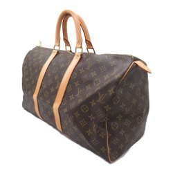 LOUIS VUITTON Keepall 45 Boston Bag Brown Monogram PVC coated canvas M41428