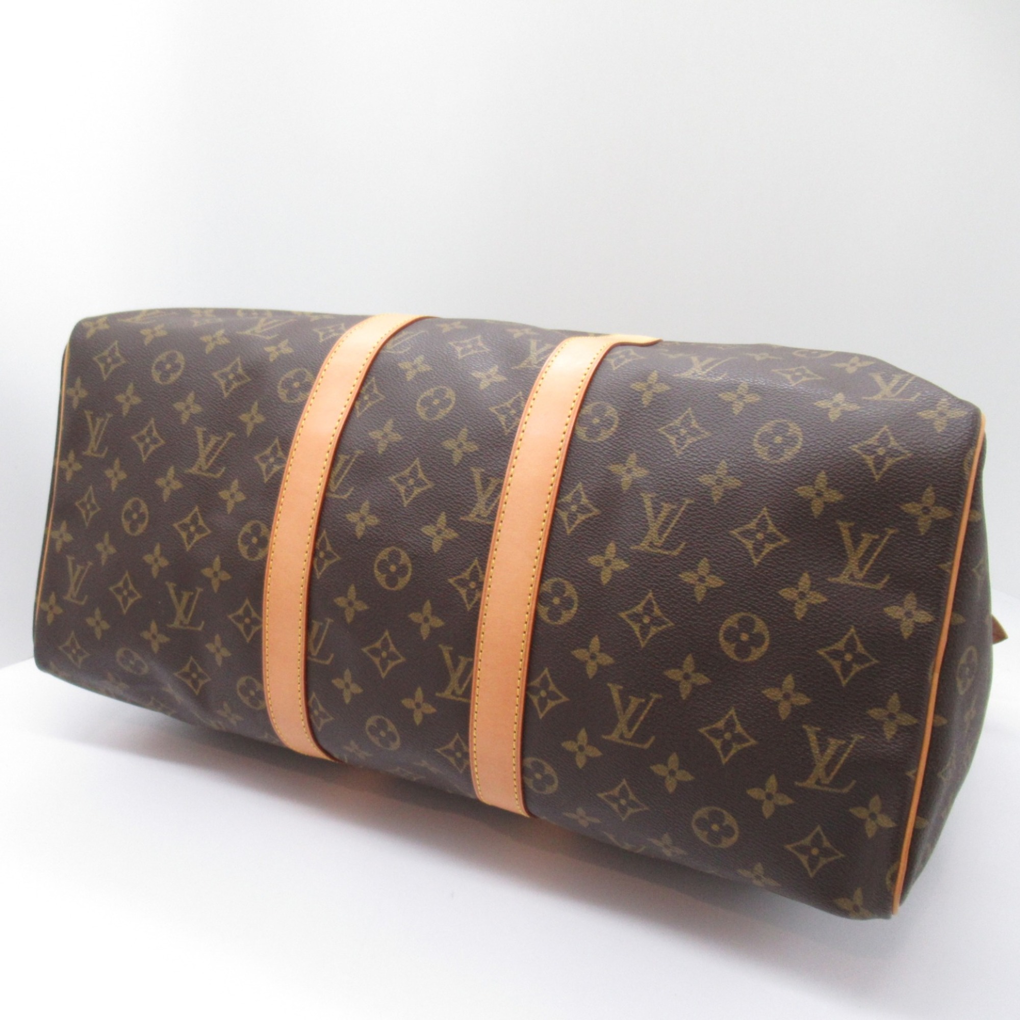 LOUIS VUITTON Keepall 45 Boston Bag Brown Monogram PVC coated canvas M41428