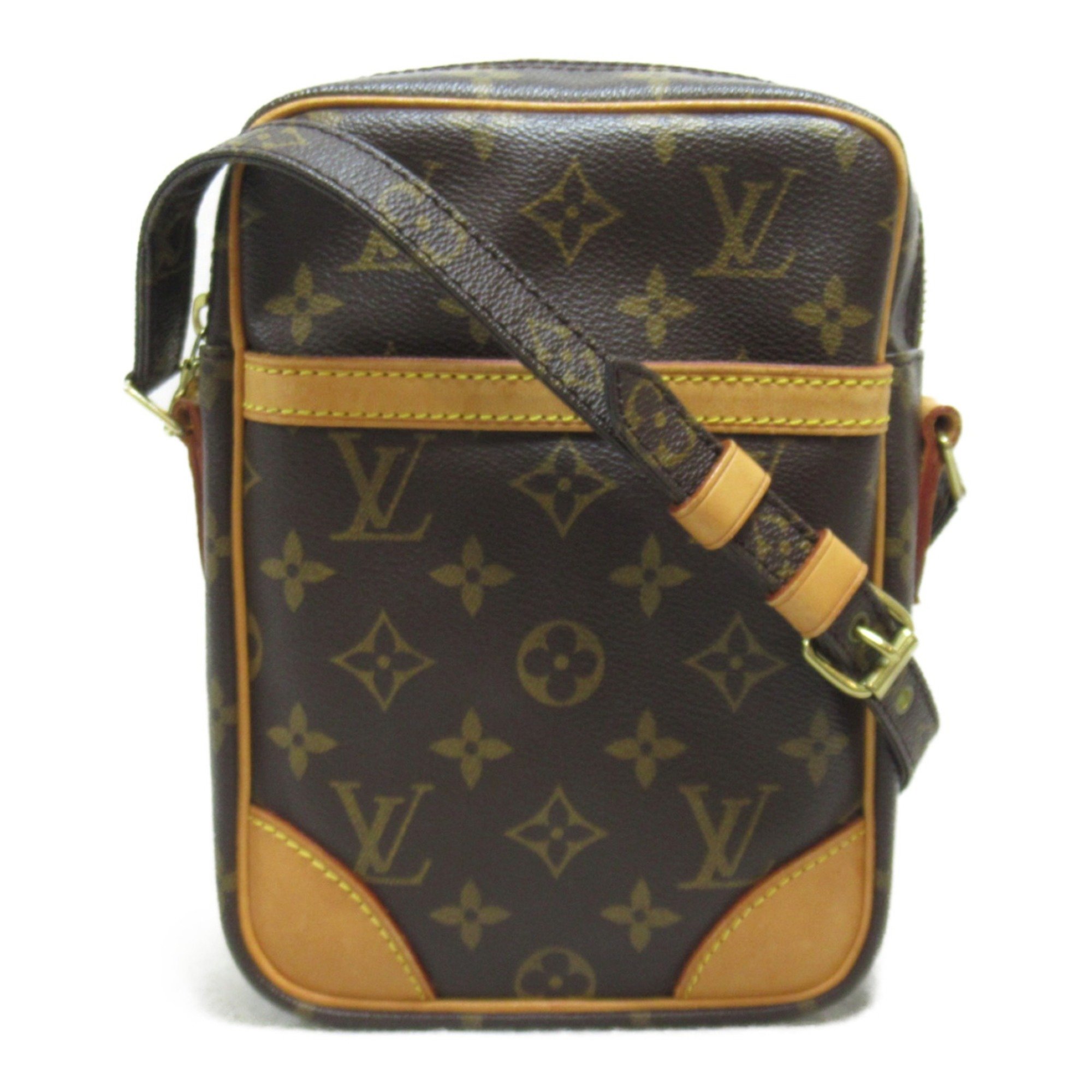 LOUIS VUITTON Danube Shoulder Bag Brown Monogram PVC coated canvas M45266