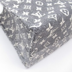 LOUIS VUITTON On the Go MM Gray Monogram /Jacquard denim M46448