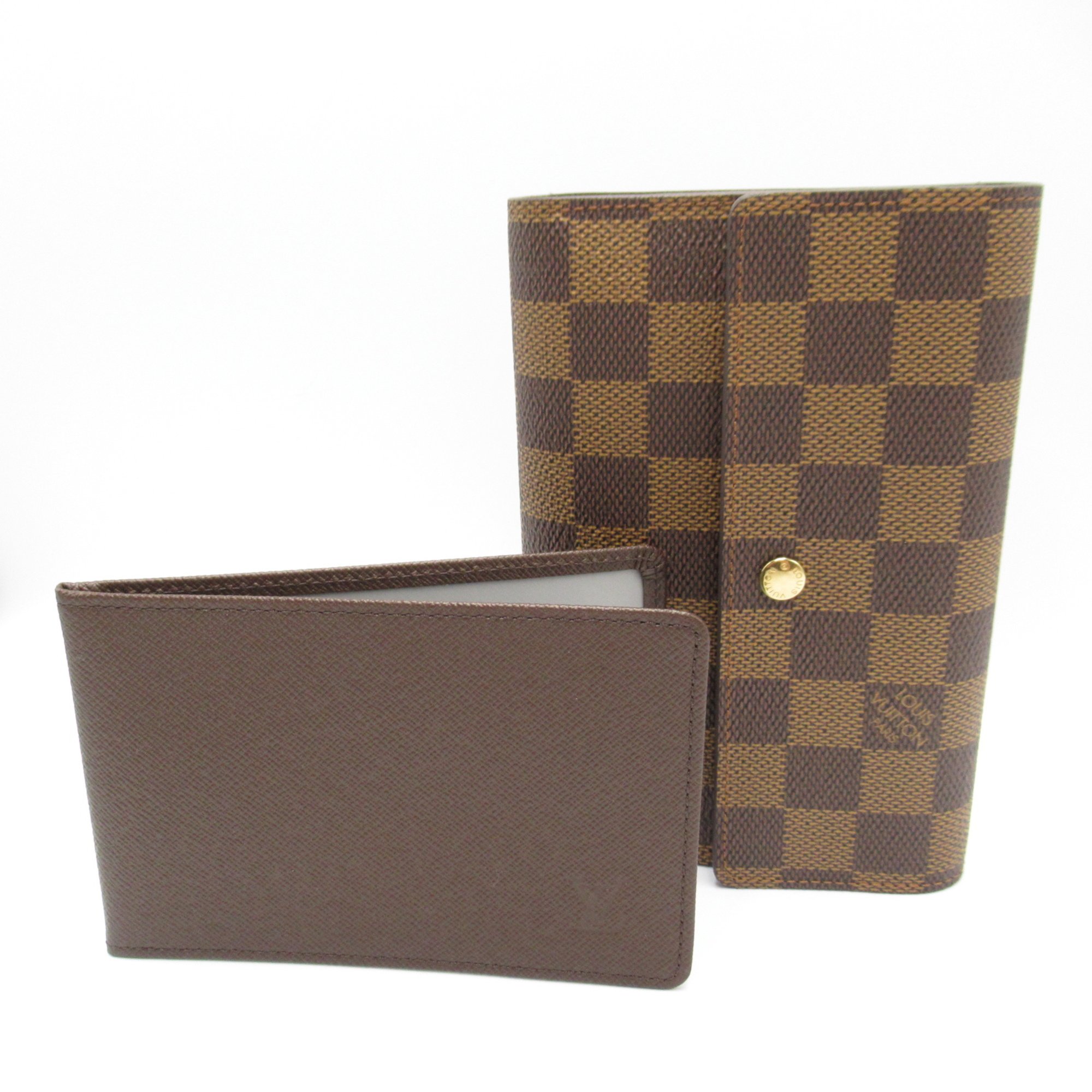 LOUIS VUITTON Porte Tresor Etui Papie Brown Ebene Damier PVC coated canvas N61202