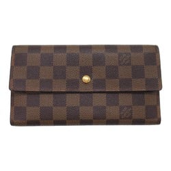 LOUIS VUITTON Portefeiulle International Tri-fold Long Wallet Brown Ebene Damier PVC coated canvas N61217