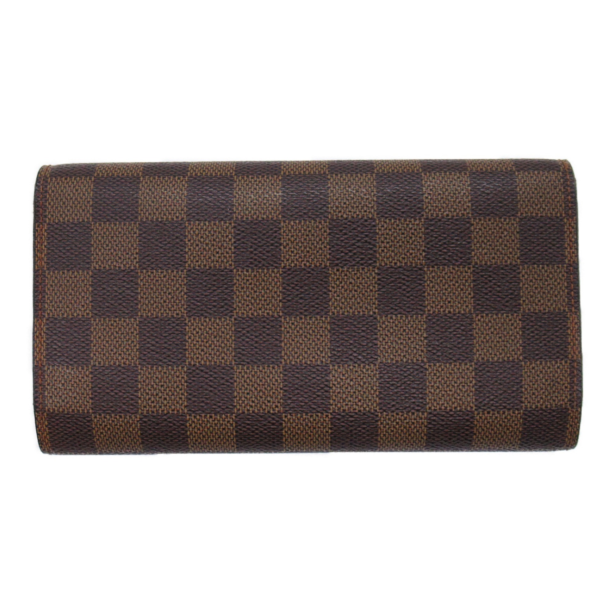 LOUIS VUITTON Portefeiulle International Tri-fold Long Wallet Brown Ebene Damier PVC coated canvas N61217