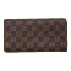 LOUIS VUITTON Portefeiulle International Tri-fold Long Wallet Brown Ebene Damier PVC coated canvas N61217