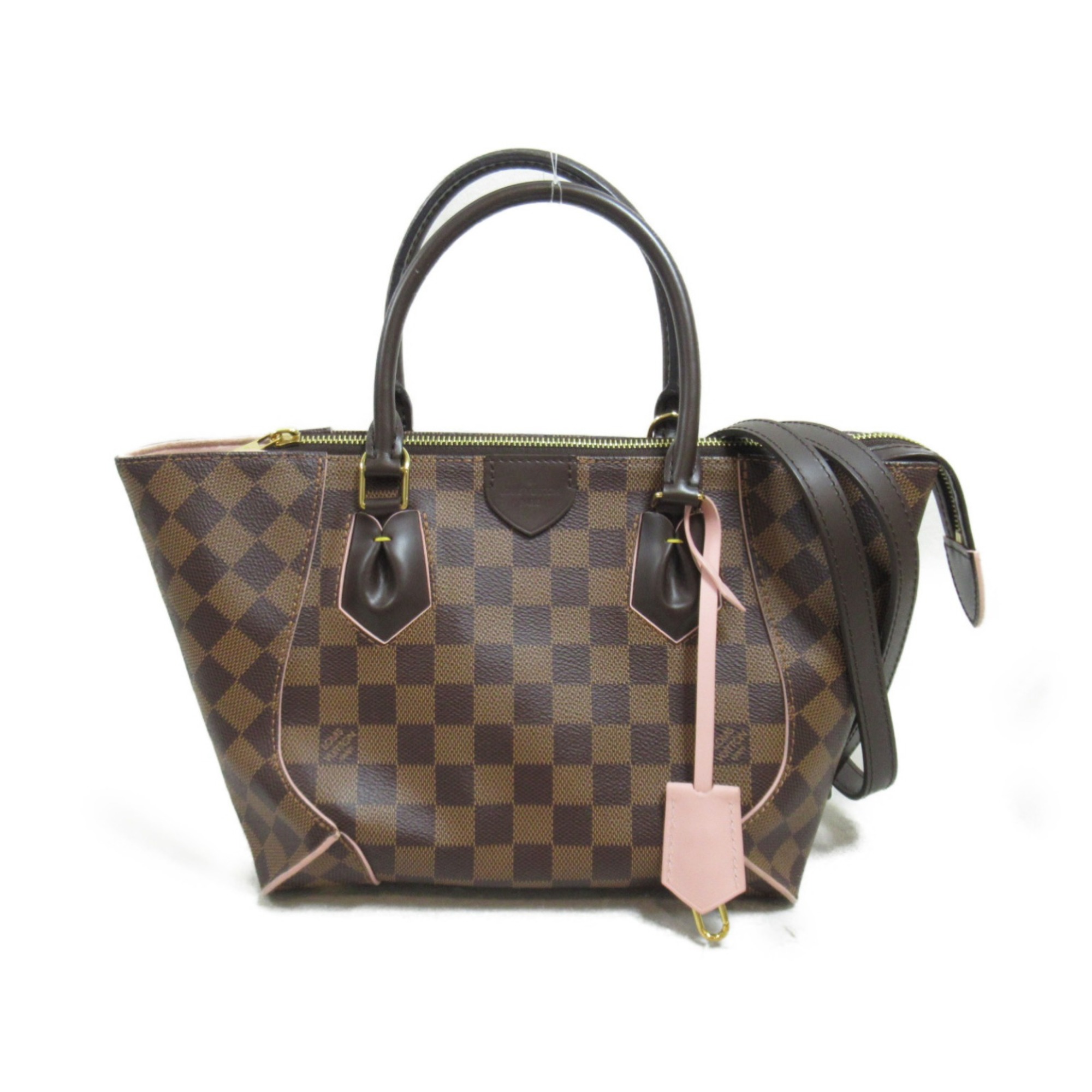 LOUIS VUITTON Kaisa Tote PMTote Bag Brown Pink Rose valerine Damier PVC coated canvas N41554