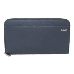 BALLY Round long wallet Navy Midnight Navy leather 6304923