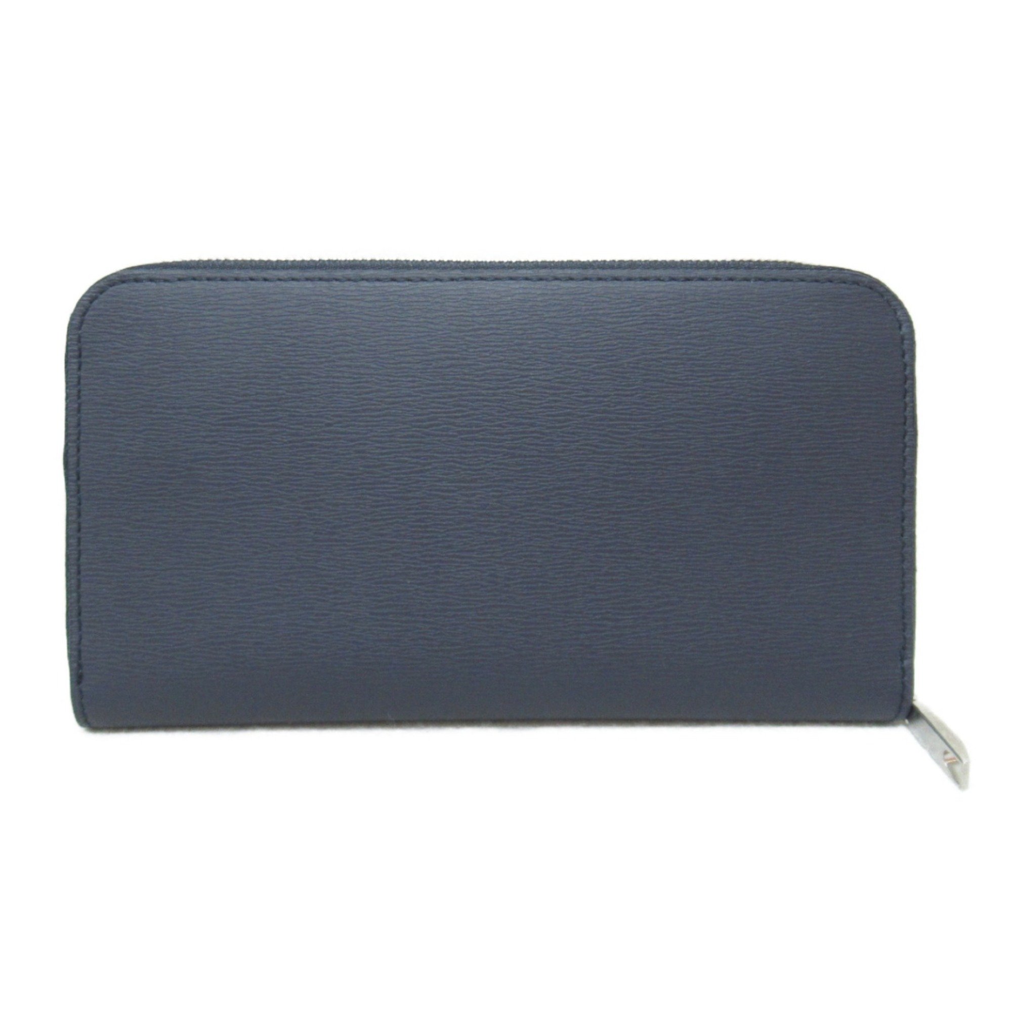 BALLY Round long wallet Navy Midnight Navy leather 6304923