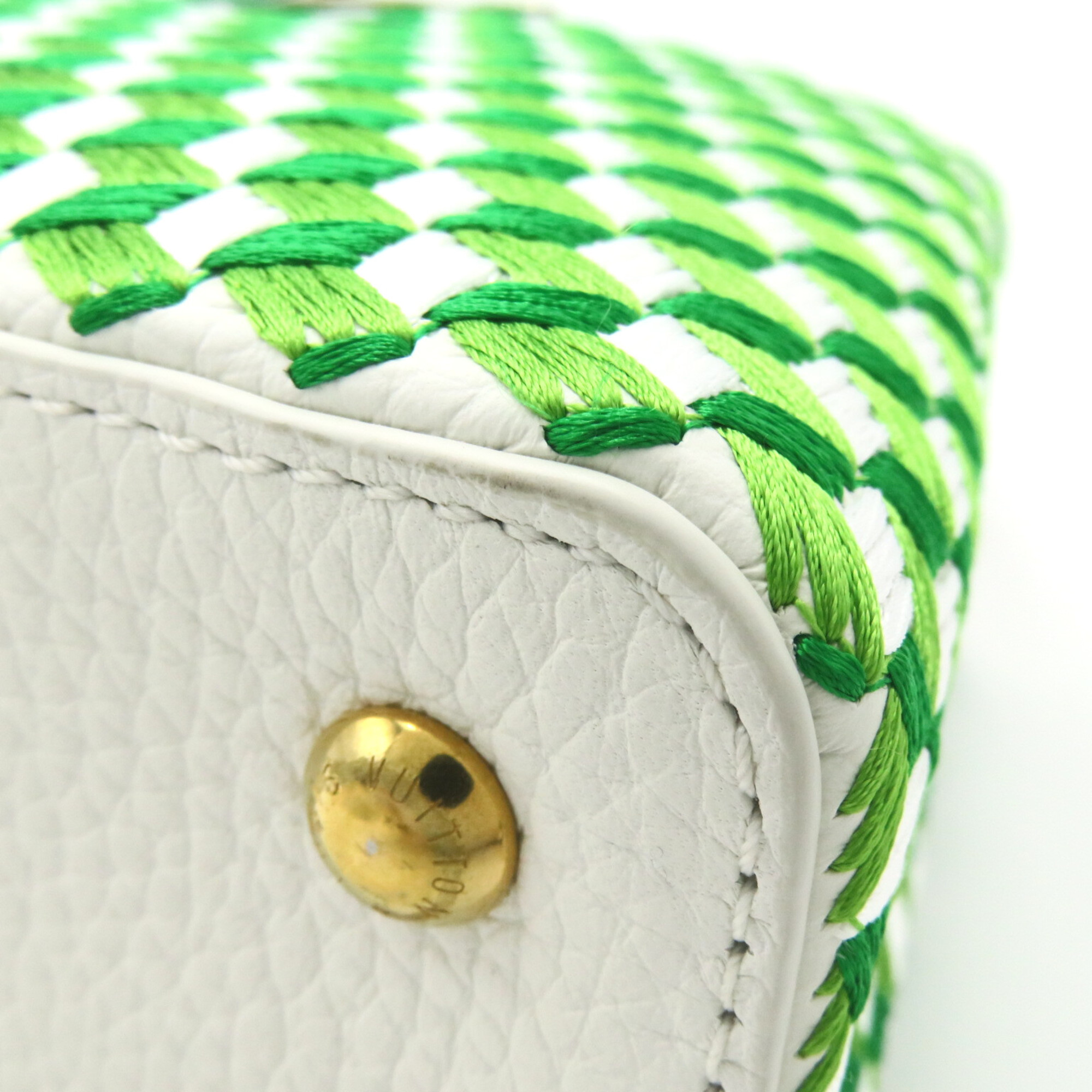 LOUIS VUITTON CapucineMINI 2wayShoulder Bag White Green Blanc/Vert Taurillon Clemence Leather leather M59879