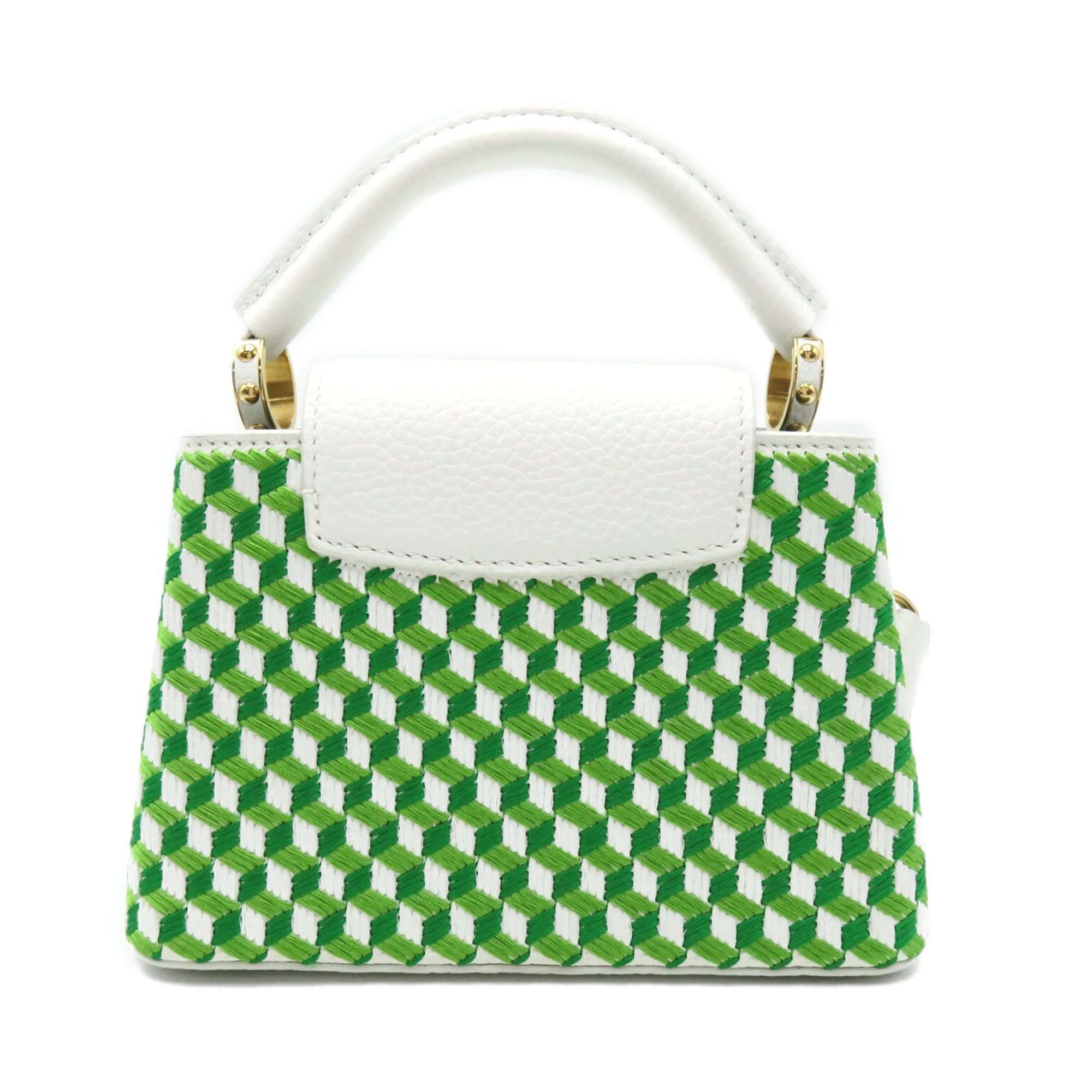 LOUIS VUITTON CapucineMINI 2wayShoulder Bag White Green Blanc/Vert Taurillon Clemence Leather leather M59879