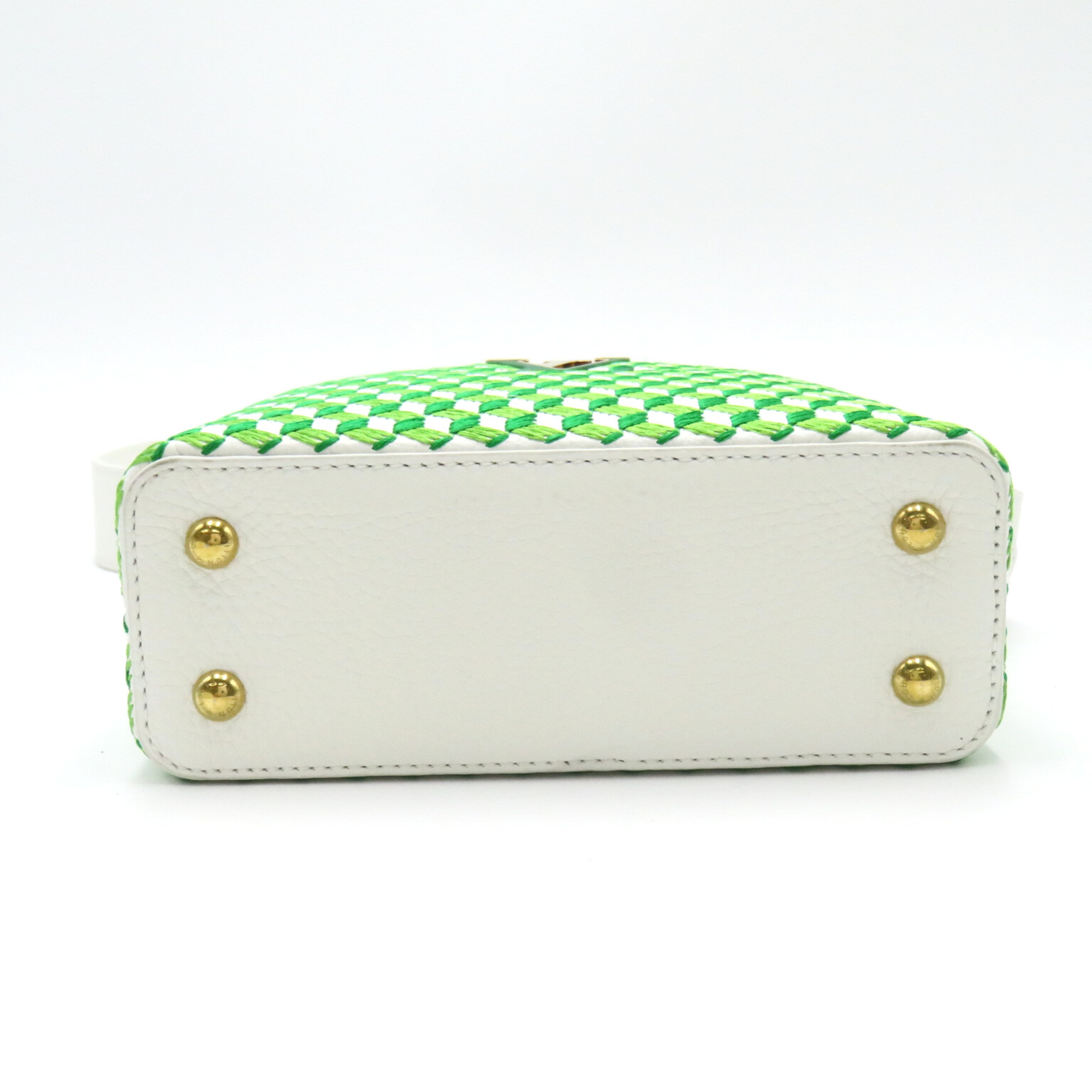 LOUIS VUITTON CapucineMINI 2wayShoulder Bag White Green Blanc/Vert Taurillon Clemence Leather leather M59879