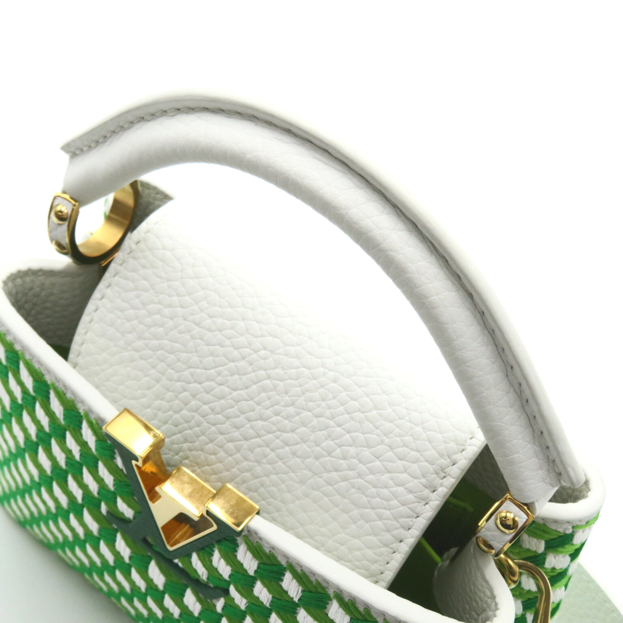 LOUIS VUITTON CapucineMINI 2wayShoulder Bag White Green Blanc/Vert Taurillon Clemence Leather leather M59879