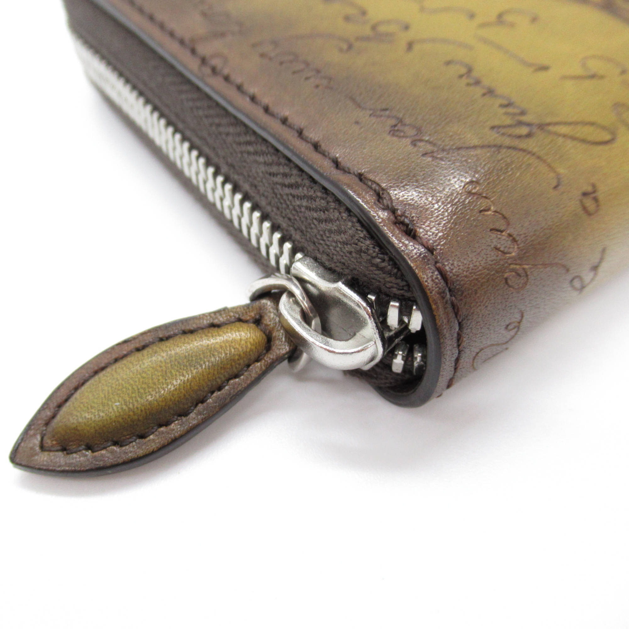 Berluti Itauba round long wallet Khaki leather