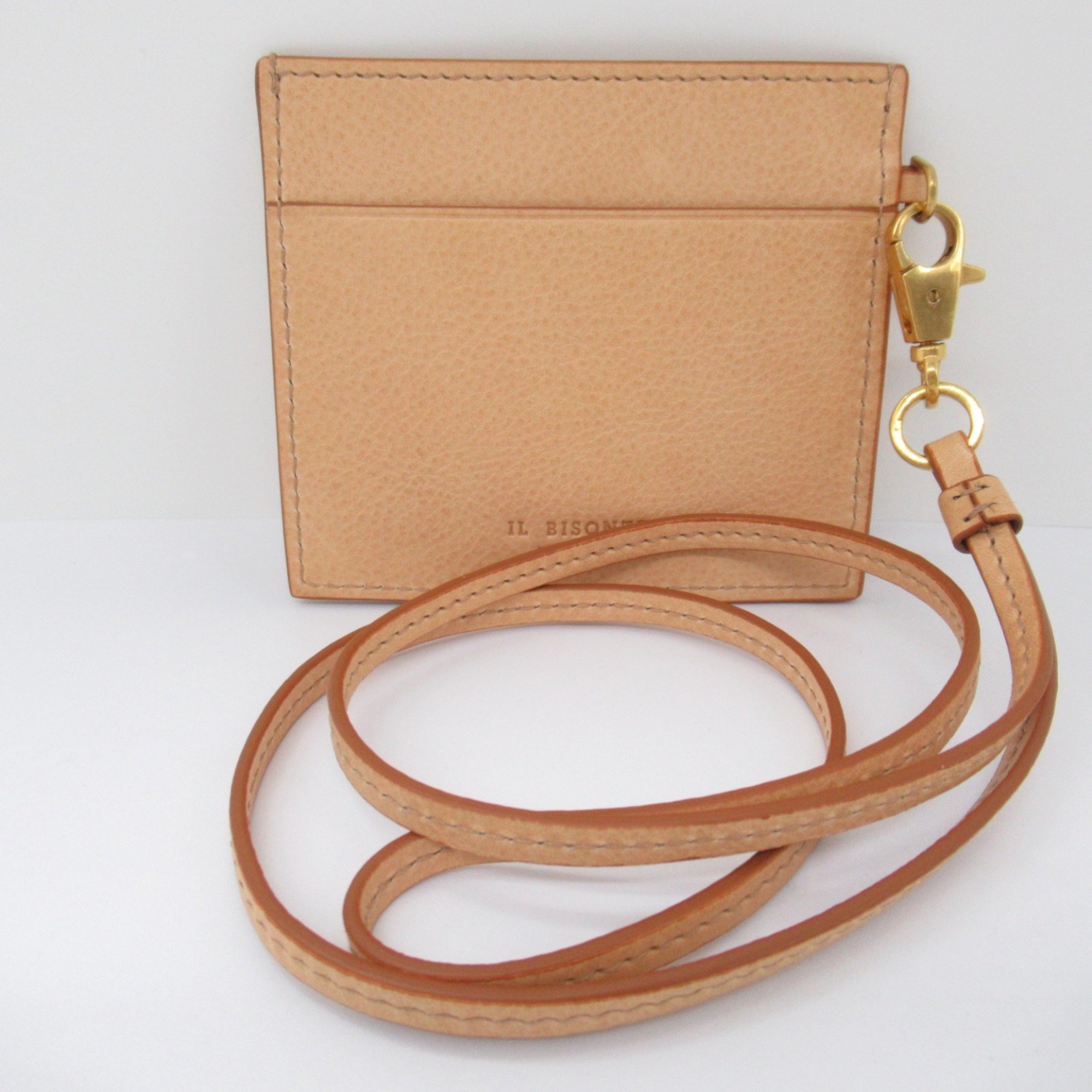 IL BISONTE Card Case with strap Beige Natural leather SCC097PVX001NA245