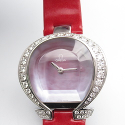 OMEGA Omega Mania Wrist Watch 5886.73.53 Quartz Pink Pink shell K18WG(WhiteGold) Leather belt 5886.73.53