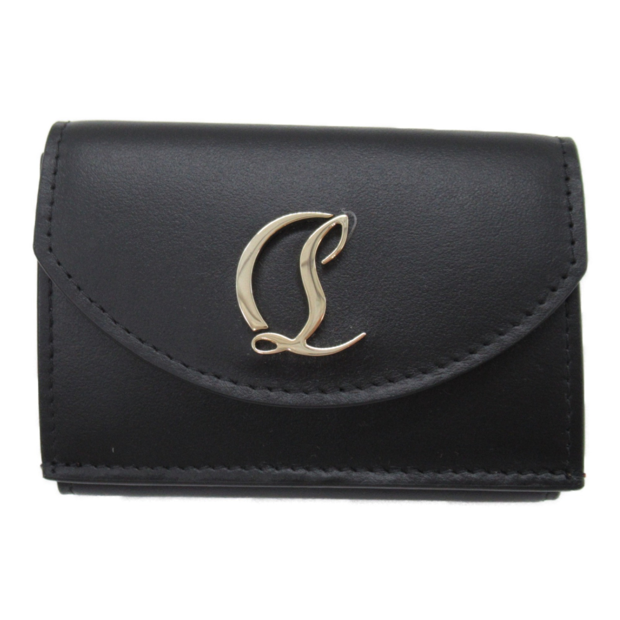 Christian Louboutin Tri-fold wallet Black/Gold leather 3235108CM6S