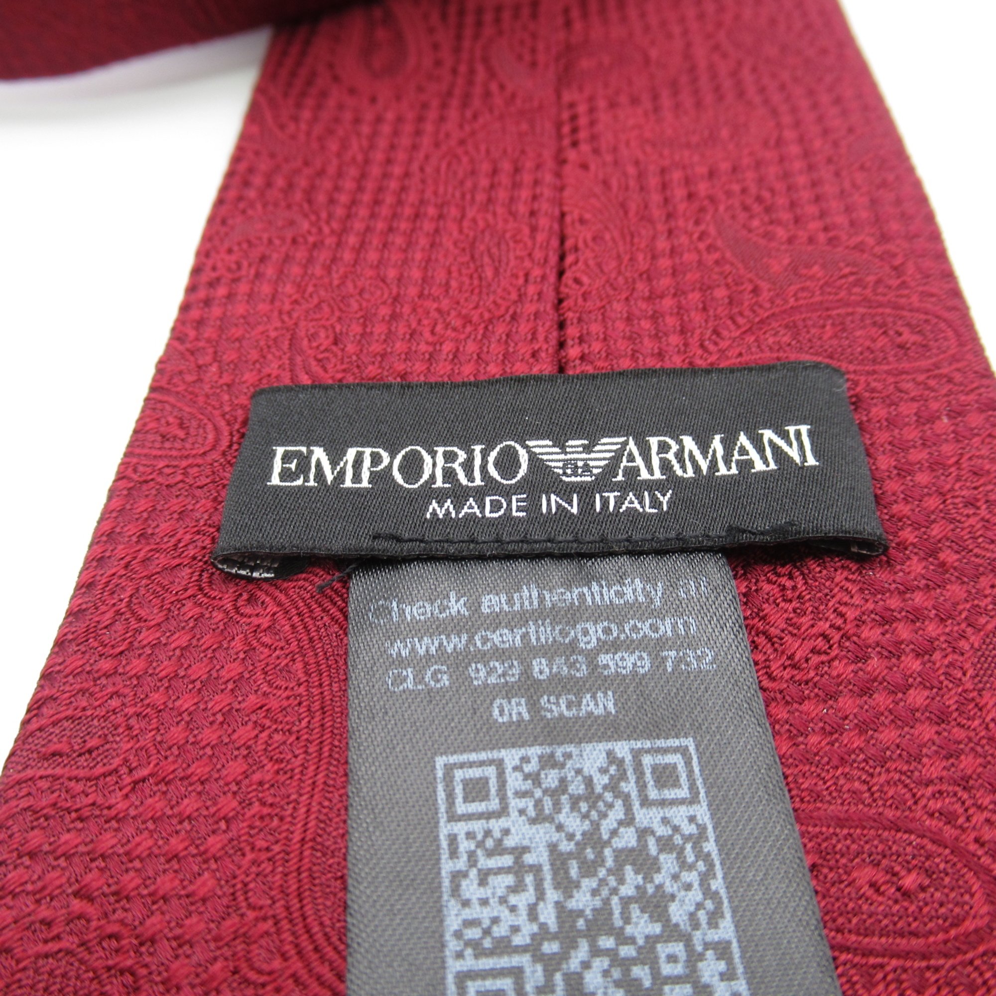 Emporio Armani tie Bordeaux system silk