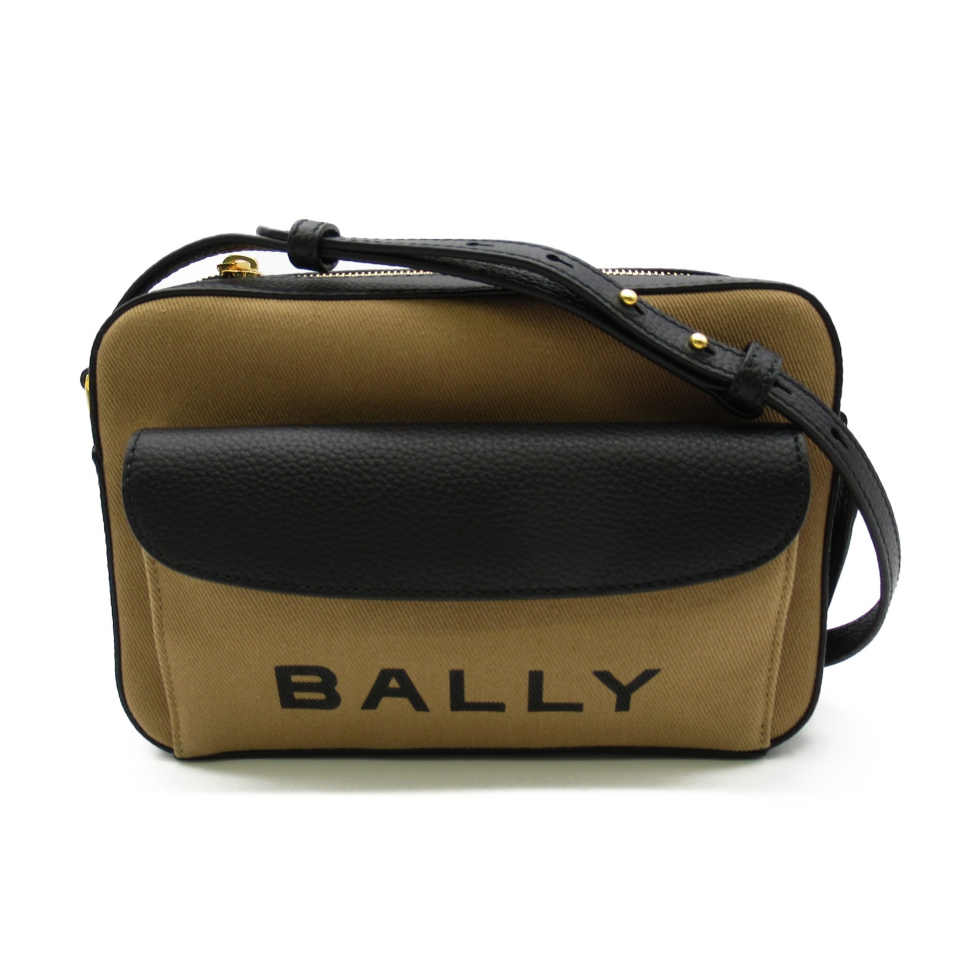 BALLY Shoulder Bag BAR DANIEL Brown Black Fa Brique leather 6304577