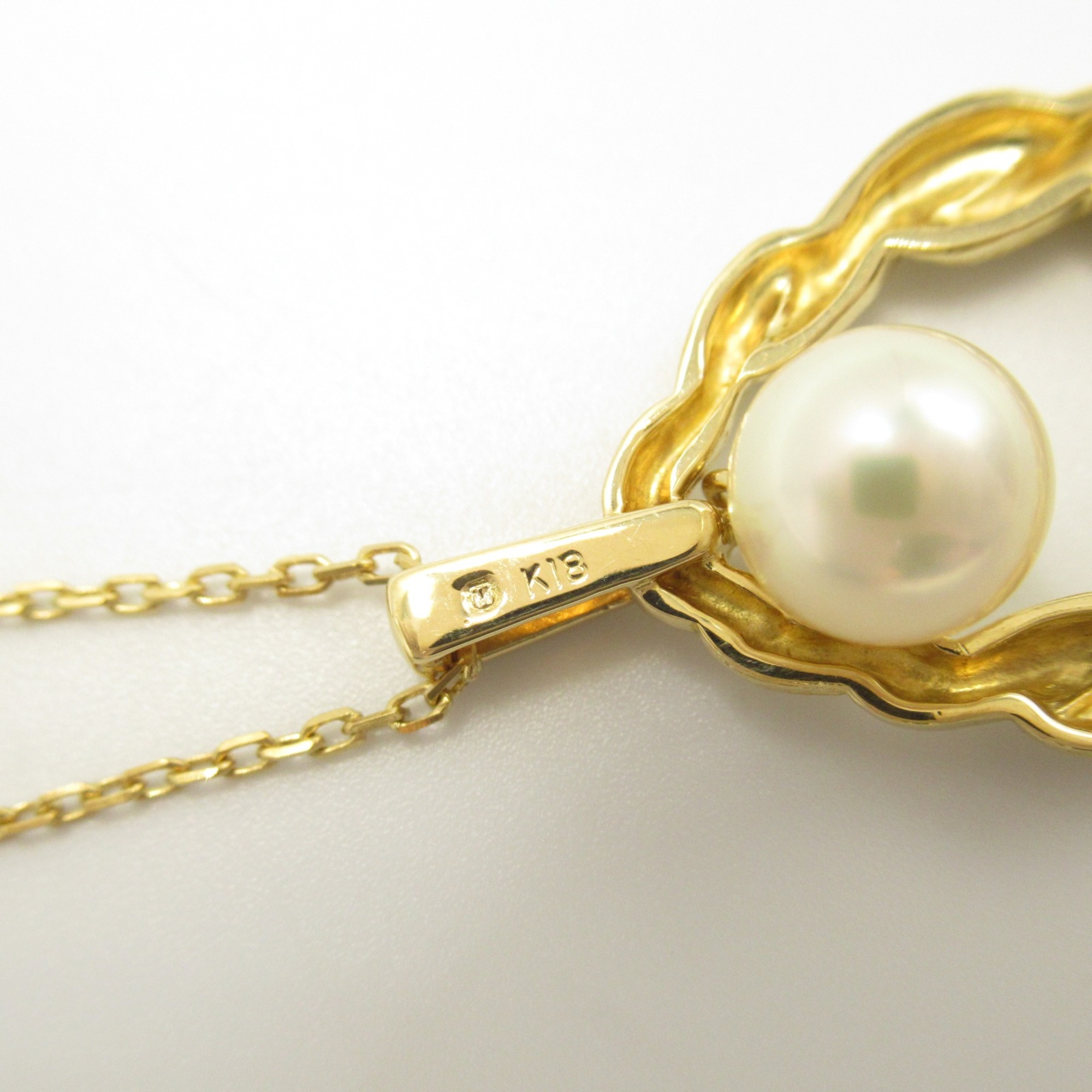 MIKIMOTO Pearl Necklace White K18 (Yellow Gold) Pearl White