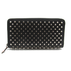 Christian Louboutin Round long wallet Black leather Studs