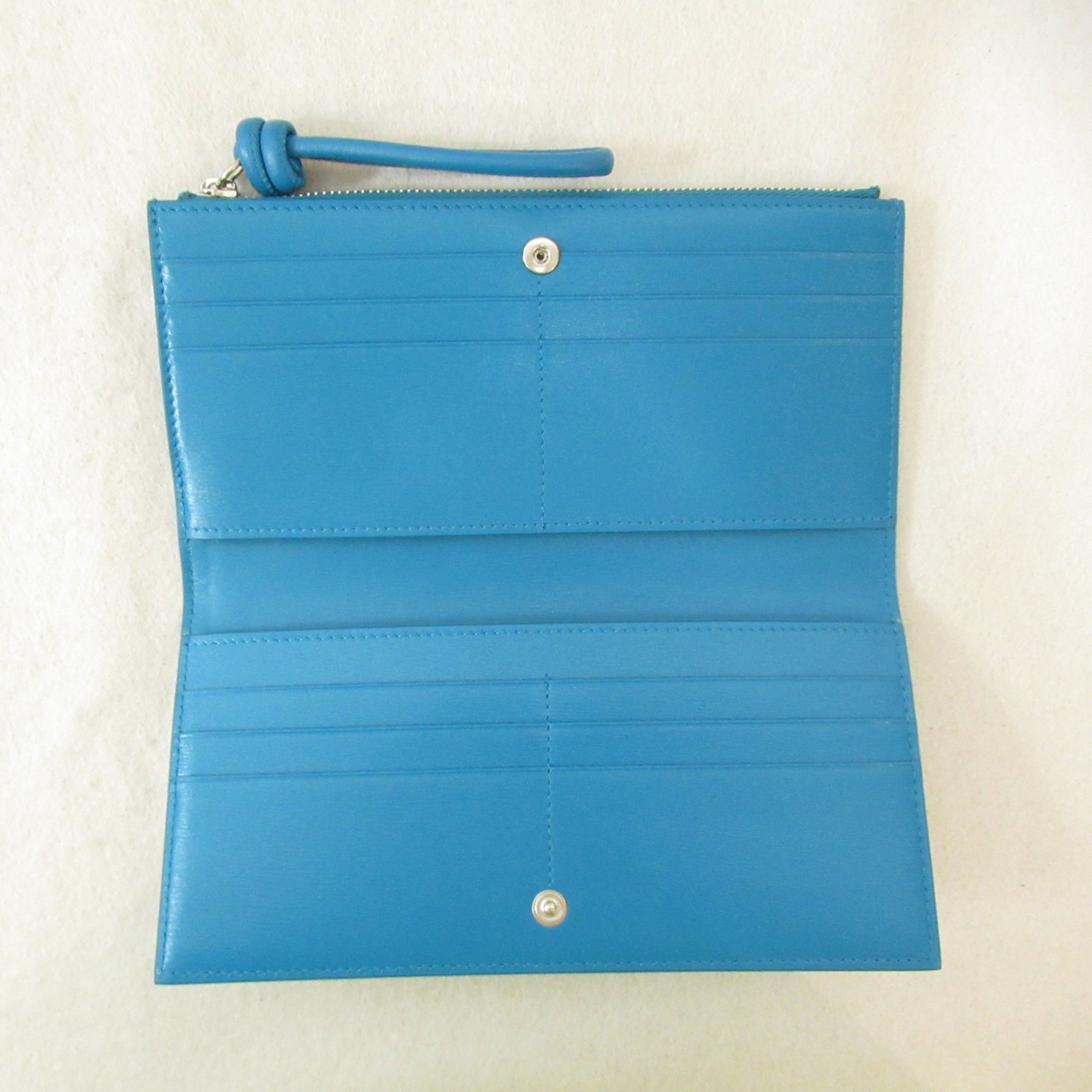 JIL SANDER Bifold long wallet Blue lagoon leather J07UI0008P5354029