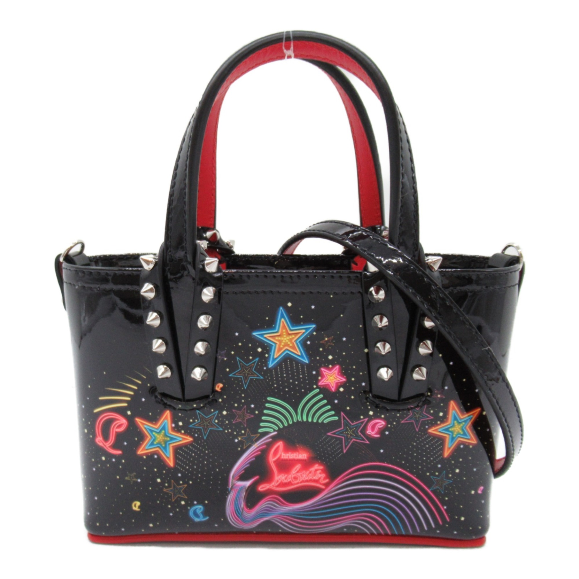 Christian Louboutin Bata Nano Starlight 2way Shoulder Bag Black Mulch color Patent leather 1235012M024