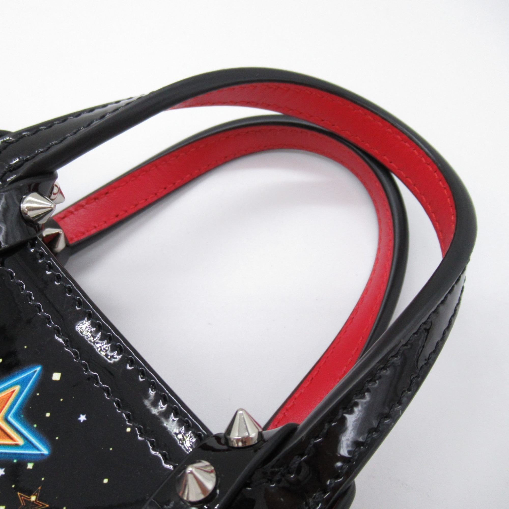 Christian Louboutin Bata Nano Starlight 2way Shoulder Bag Black Mulch color Patent leather 1235012M024