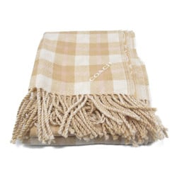 COACH logo check muffler Beige wool