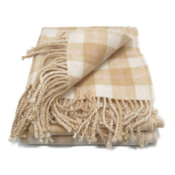 COACH logo check muffler Beige wool