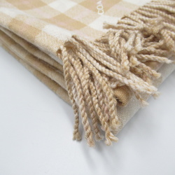 COACH logo check muffler Beige wool