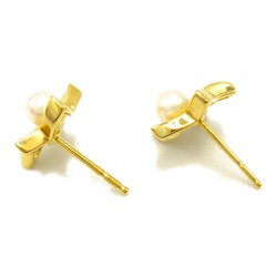 MIKIMOTO Pearl Pierced earrings White K18 (Yellow Gold) Pearl White