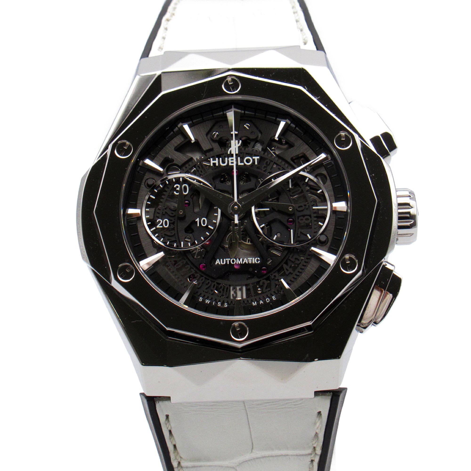 HUBLOT Aero Fusion Chronograph Wrist Watch 525.NX.0127.LR.JORL1 Mechanical Automatic Gray skeleton titanium Rubber be 525.NX.0127.LR.JORL1