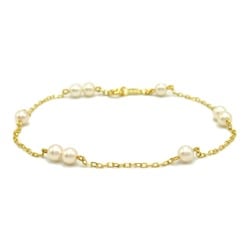 MIKIMOTO Akoya Pearl Bracelet White K18 (Yellow Gold) Pearl