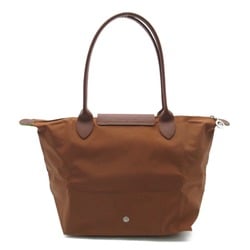 Longchamp Le Pliage Green M Shoulder Bag Brown Cognac recycled polyamide canvas L2605919504