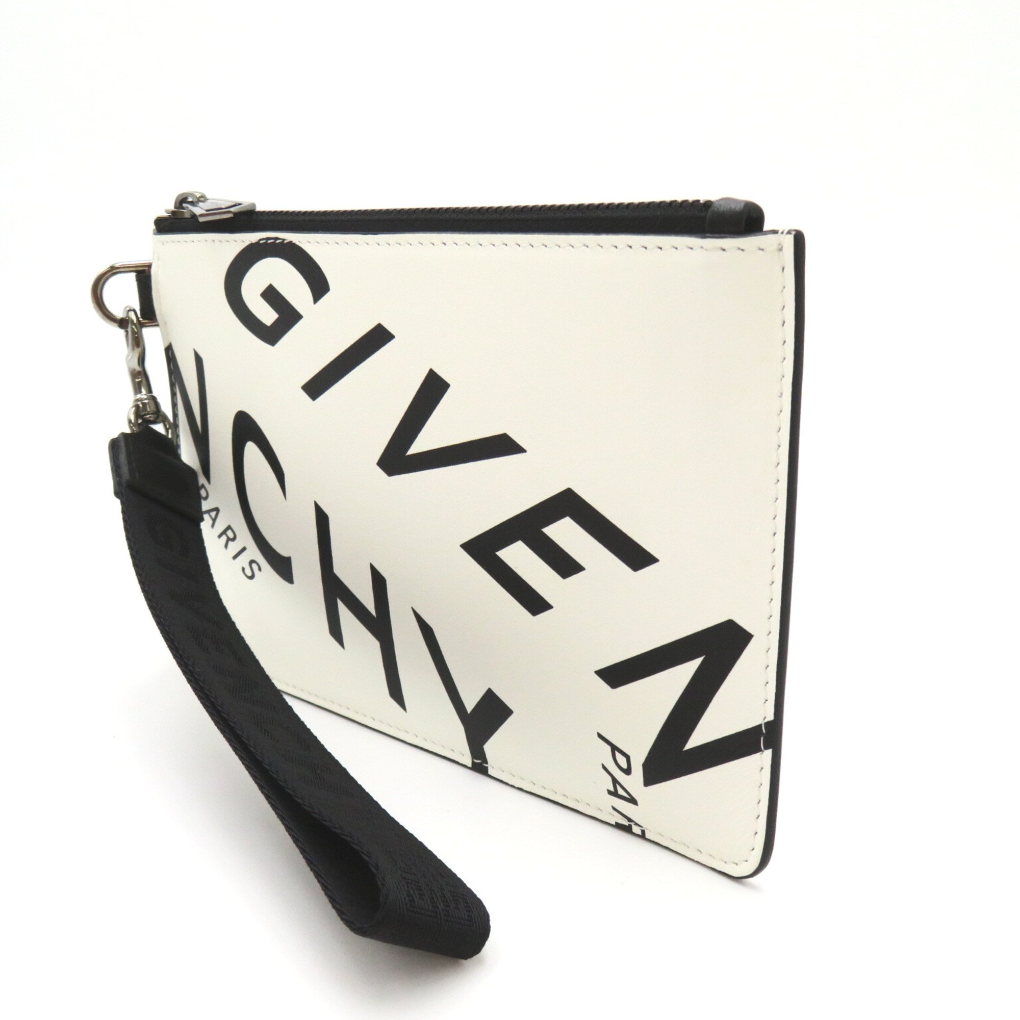 GIVENCHY Clutch bag White Black leather BK603PK0YT116