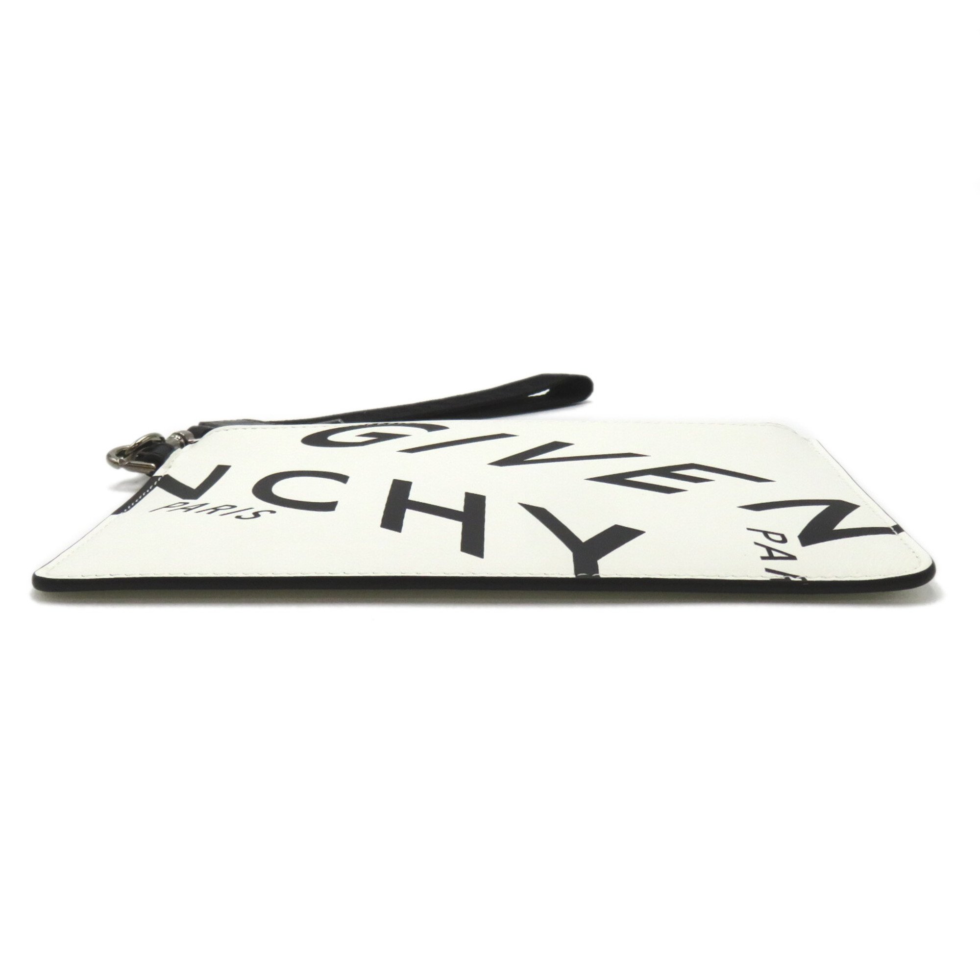 GIVENCHY Clutch bag White Black leather BK603PK0YT116