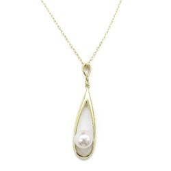 MIKIMOTO Pearl Necklace White K18 (Yellow Gold) Pearl White