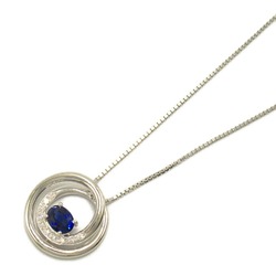 TASAKI Sapphire Diamond Necklace Clear Blue K18WG(WhiteGold) sapphire Clear Blue