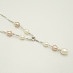 MIKIMOTO Drop Freshwater Pearl 1P Diamond Necklace Clear White K18WG(WhiteGold) Pearl Clear White