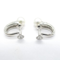 MIKIMOTO pearl diamond Pierced earrings White Clear K18WG(WhiteGold) Pearl White Clear