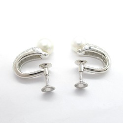 MIKIMOTO pearl diamond Pierced earrings White Clear K18WG(WhiteGold) Pearl White Clear