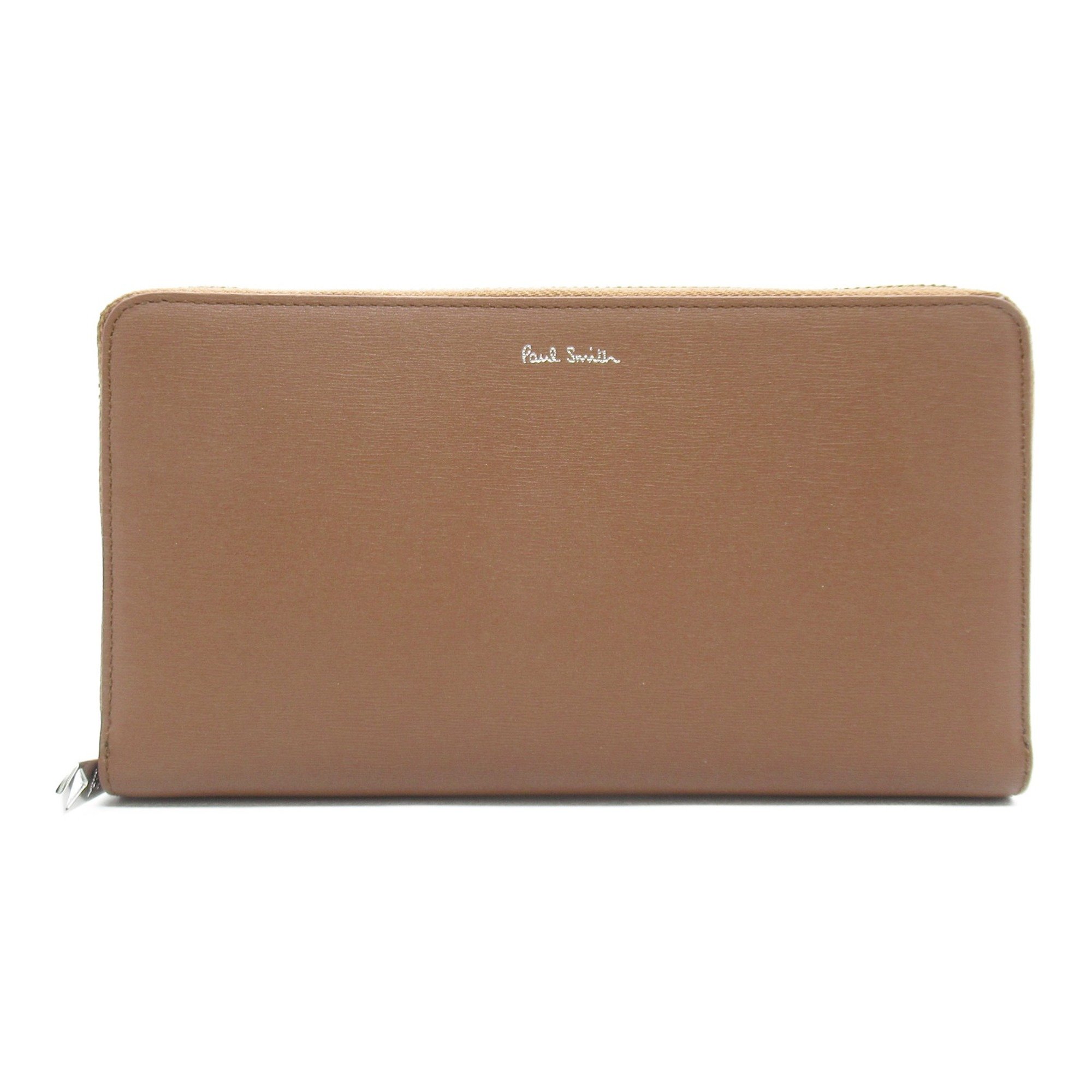 Paul Smith Round long wallet Brown Tan leather 4778X62