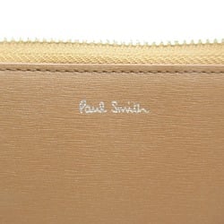 Paul Smith Round long wallet Brown Tan leather 4778X62