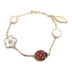 Van Cleef & Arpels Lucky Spring Bracelet White K18PG(Rose Gold) Onyx/Carnelian/Mother of Pearl