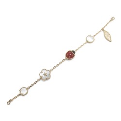 Van Cleef & Arpels Lucky Spring Bracelet White K18PG(Rose Gold) Onyx/Carnelian/Mother of Pearl