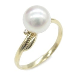 TASAKI Pearl diamond Ring White Clear K18 (Yellow Gold) Pearl White Clear