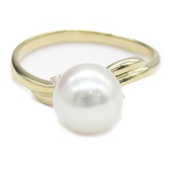 TASAKI Pearl diamond Ring White Clear K18 (Yellow Gold) Pearl White Clear