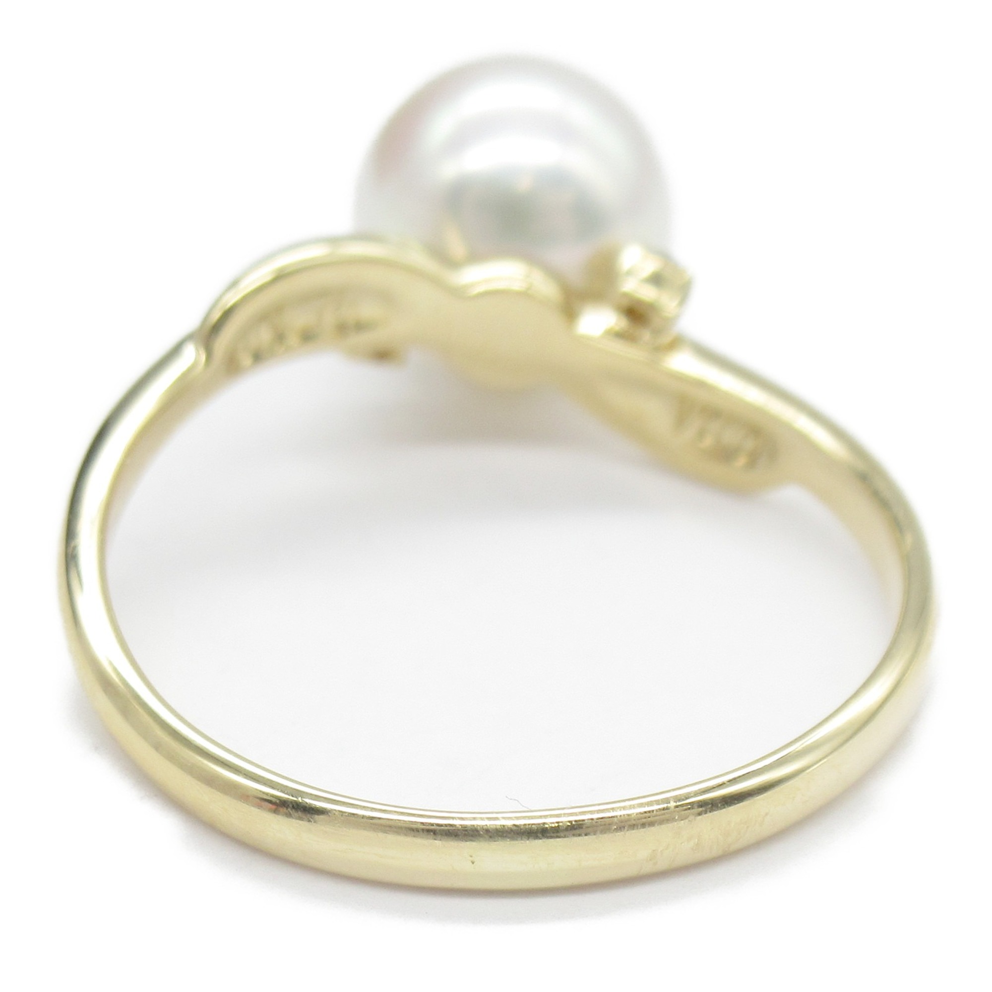 TASAKI Pearl diamond Ring White Clear K18 (Yellow Gold) Pearl White Clear